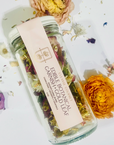 Cleanse Gourmet Edible Botanical Garnish + Gold Leaf